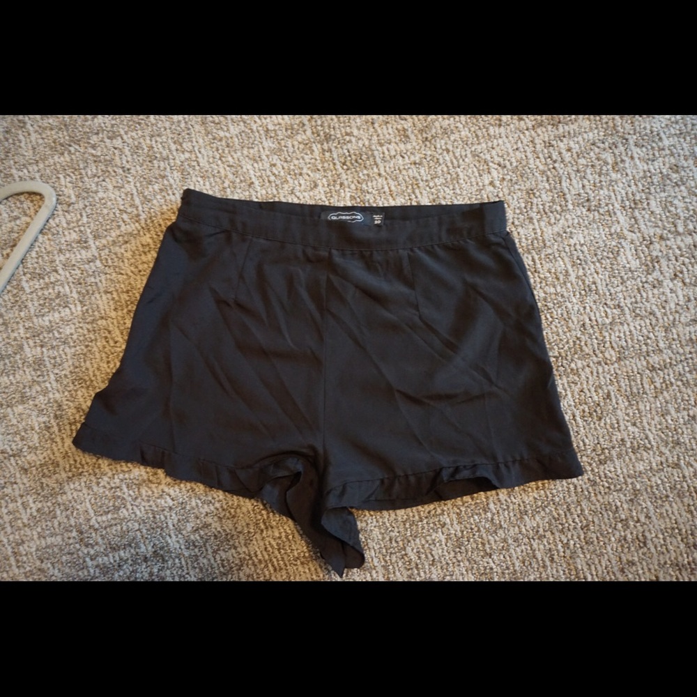 Dressy Black Shorts with Ruffle
